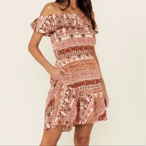 IDYLLWIND Southwestern Made For This Dress Off the shoulder Sz XS New with tags